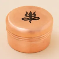 Медная шкатулка Вибхути (маленькая) - тризубец, Иша Лайф; Copper Vibhuti Box (Small) - Trishul, Isha Life